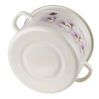 Garnek emaliowany MAGNOLIA kremowy 12l z pokrywką
