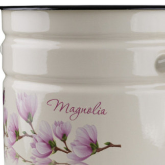 Garnek emaliowany MAGNOLIA kremowy 12l z pokrywką