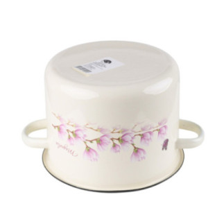 Garnek emaliowany MAGNOLIA kremowy 4,5l z pokrywką