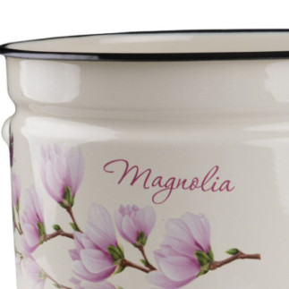 Garnek emaliowany z pokrywką MAGNOLIA kremowy 9l