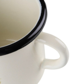 Kubek emaliowany GRZYBKI 0,5l kremowy z motywem grzybów