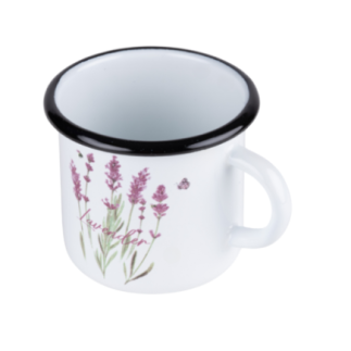Kubek emaliowany LAWENDA GAŁĄZKI 400 ml - Emalia Rybnik