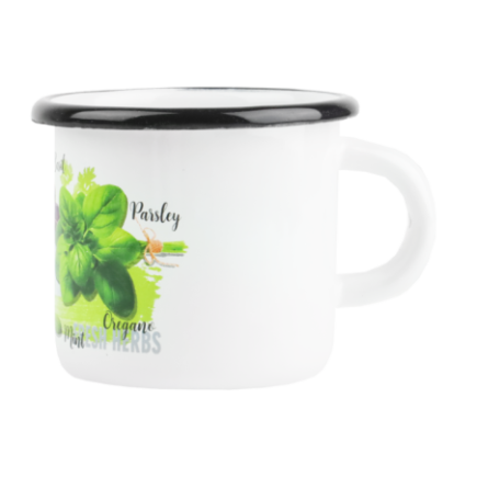 Kubek emaliowany ZIOŁA 400 ml – praktyczny kubek na napoje