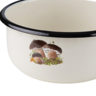 Rondel emaliowany GRZYBKI kremowy 1,5l - Emalia Rybnik