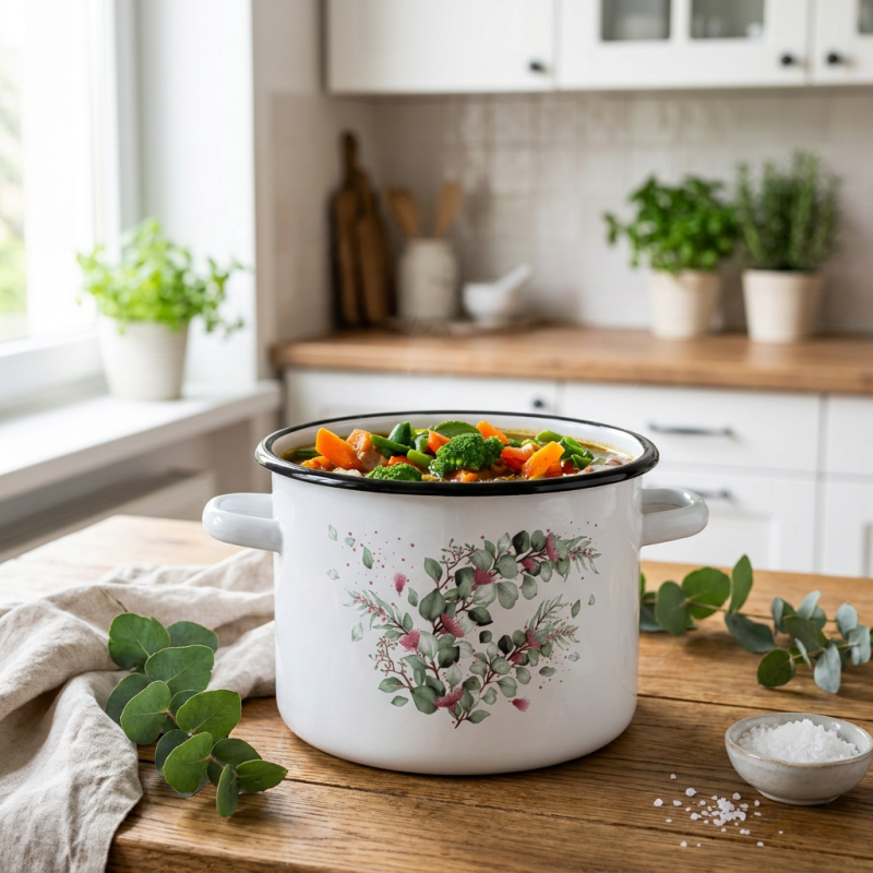 Garnek emaliowany bez pokrywki EUKALIPTUS 4,5l
